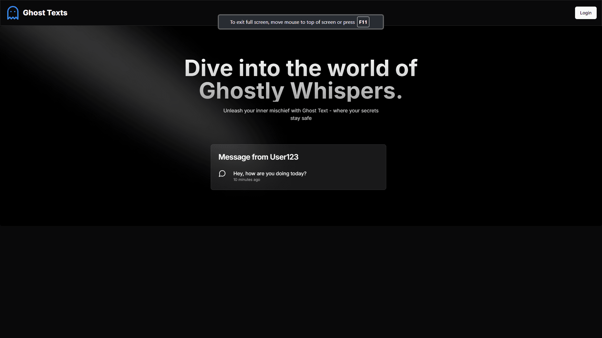 Ghost Text - An anonymous messages app